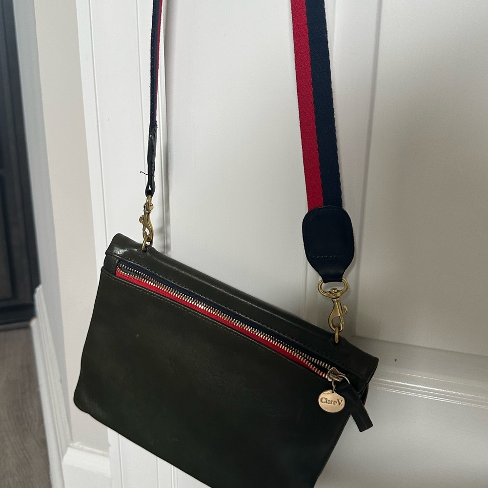 Clare V crossbody olive green